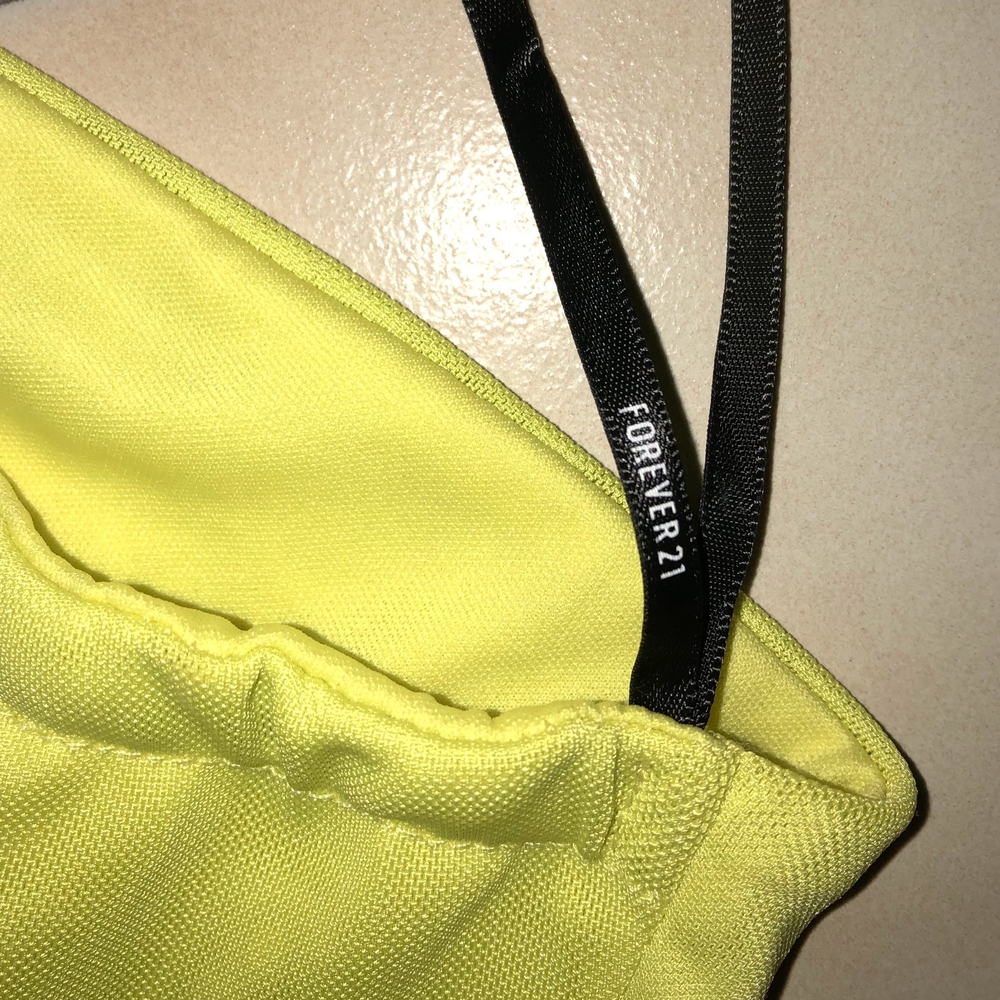 Bright Yellow Strapless Ruffle Top - Picture 4 of 7
